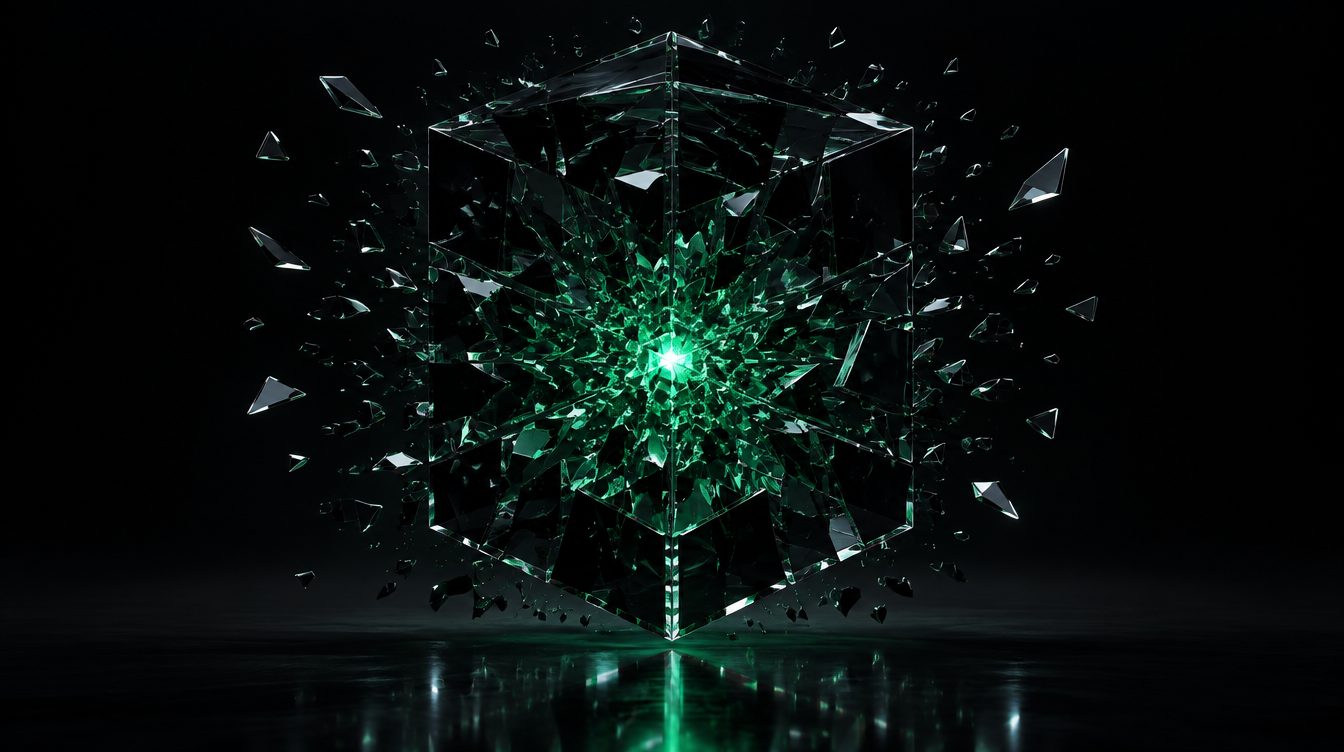 The black cube shattered.