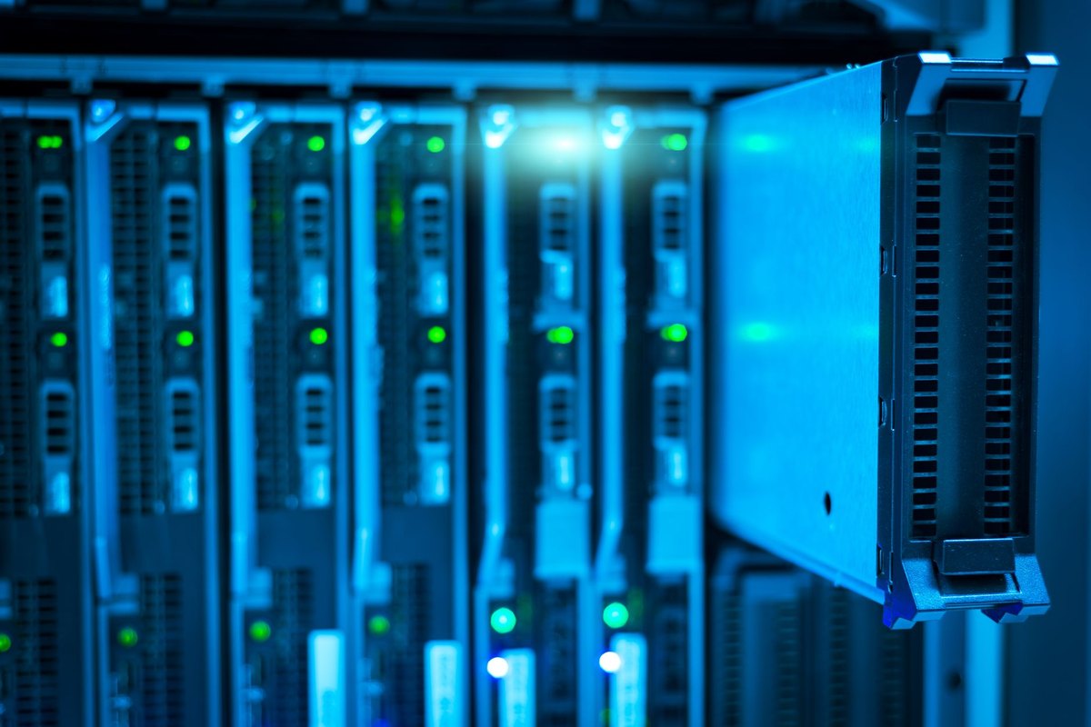 Racks inside a data center