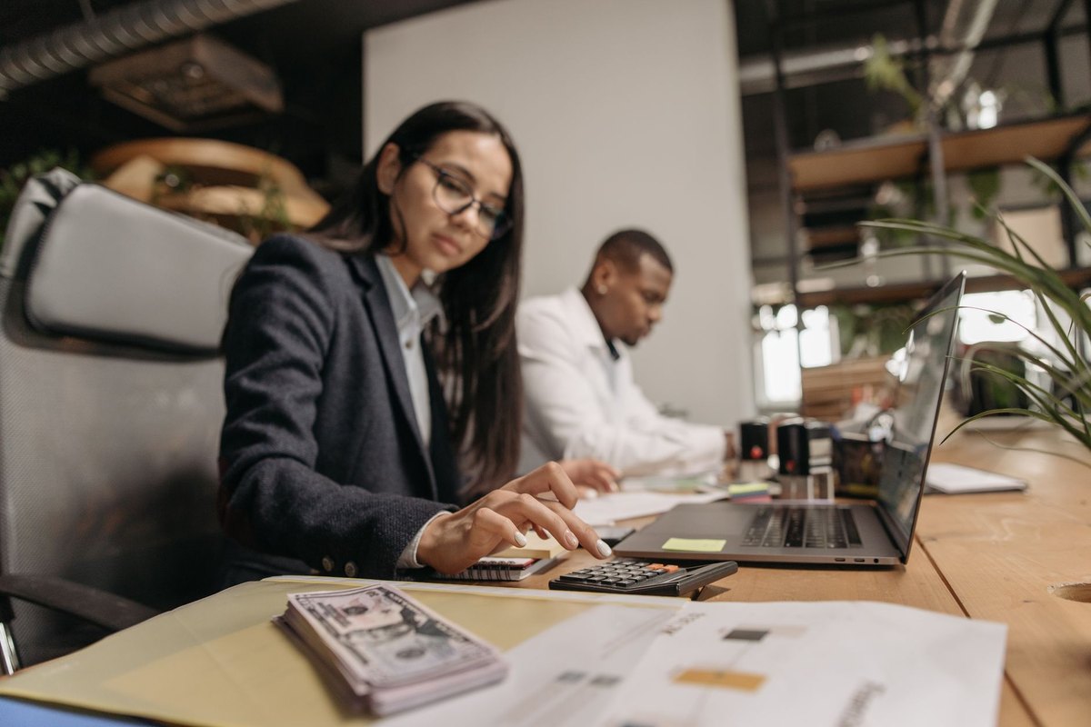 Professionals working in a modern office